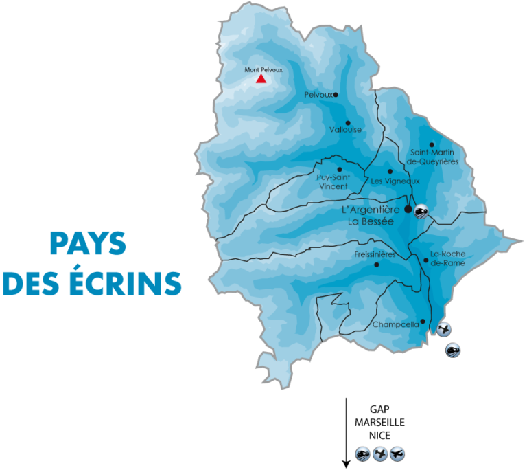 Mappa del Pays des Ecrins